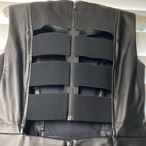 BCBGeneration Black Leather Open-Back Dress *New* - Picture 3 of 4